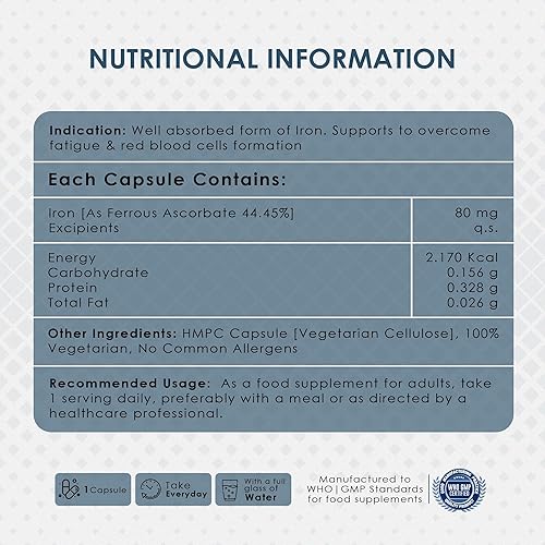 Miniatura 6 de Ambrosial Iron+ 25mg Paquete de 1-60 Cápsulas