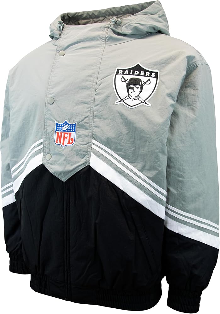 Mitchell & Ness NFL Throw It Back Retro Jacket, Black Oakland