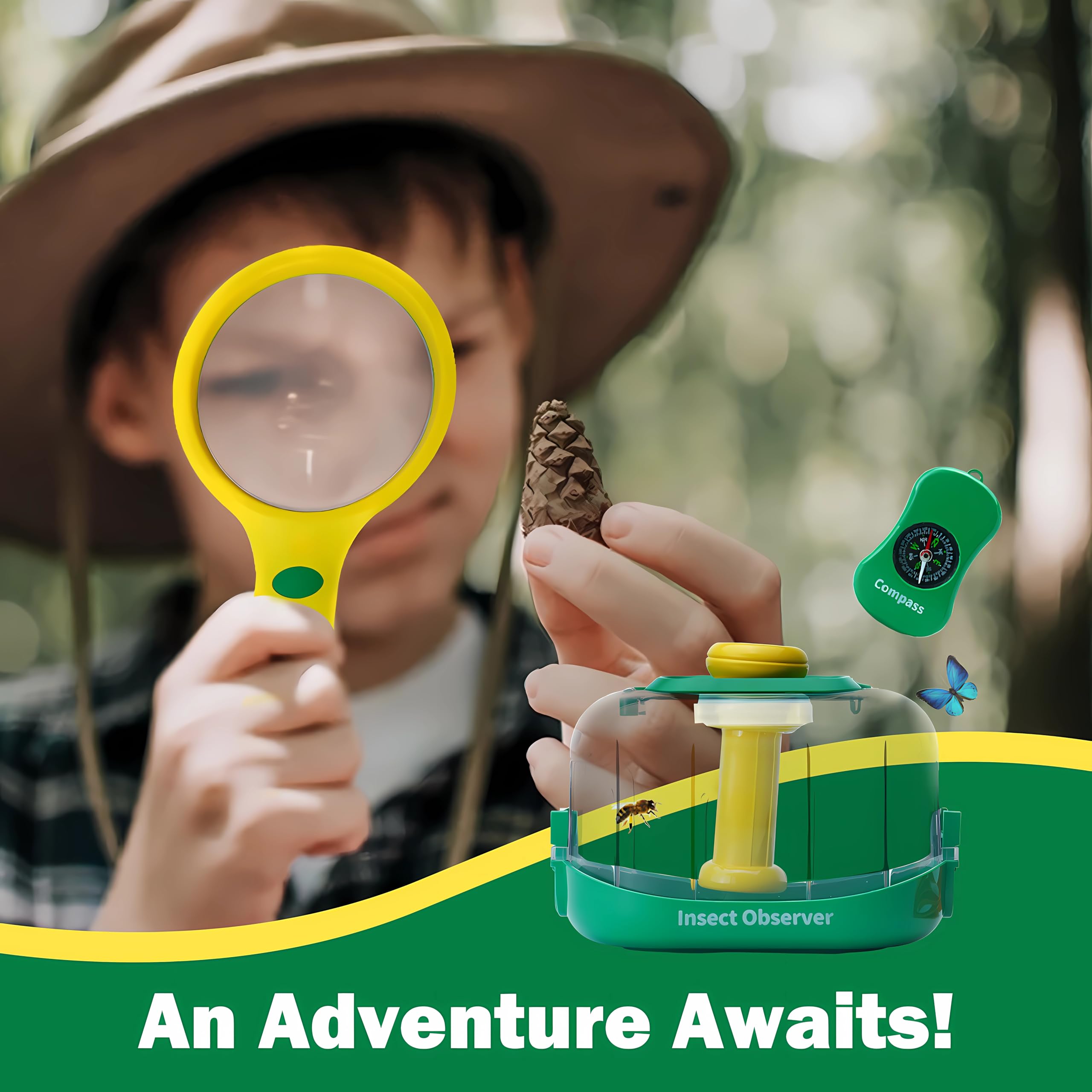 CR8OAS Kids Explorer Kit - 10 Pcs Outdoor Toys with Bug Catcher for Kids, Binoculars & More, STEM Educational Toy for Boys & Girls, Ideal Gift for Nature Exploration, Hiking, Camping, Adventure - Image 7