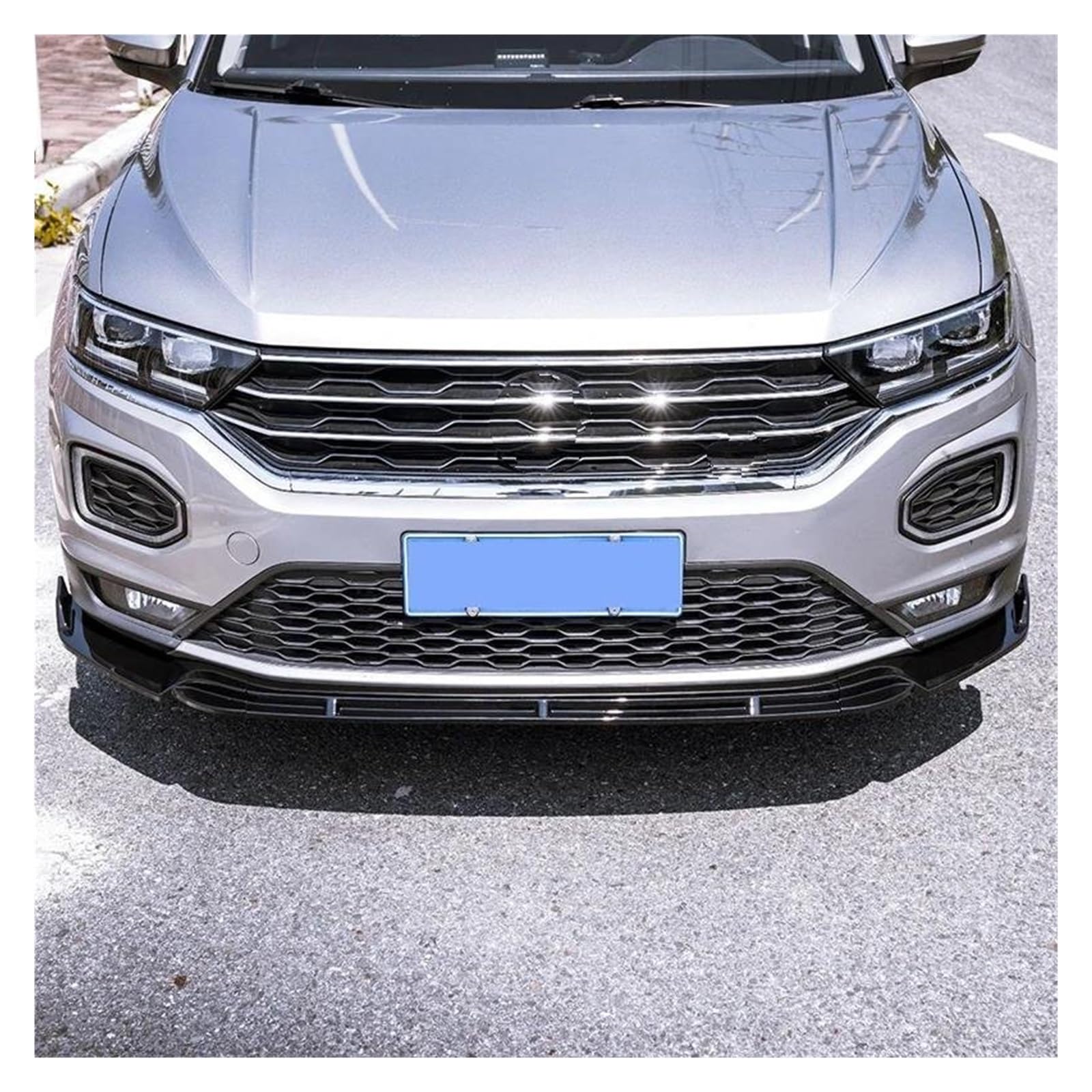 Difusor Separador Alerón Parachoques Delantero Coche Tapa Protección Labio Parachoques Delantero para VW para T-Roc T Roc para TSI para TDI 2017-2022 Spoiler(Carbon Look)
