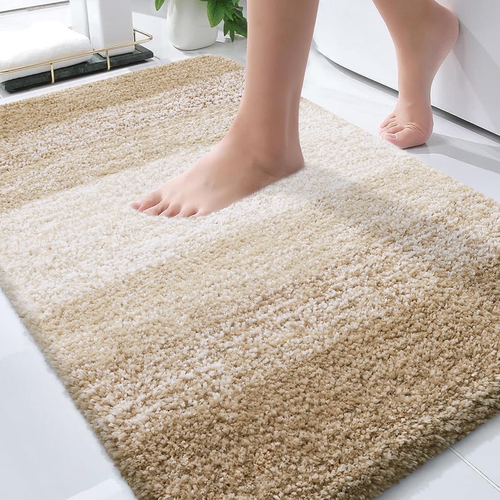 OLANLY Bathroom Rugs Mat 30x20, Extra Soft Absorbent Microfiber Bath Rugs, Rubber Backing, Quick Dry, Machine Washable Bath Mats for Bathroom Floor,