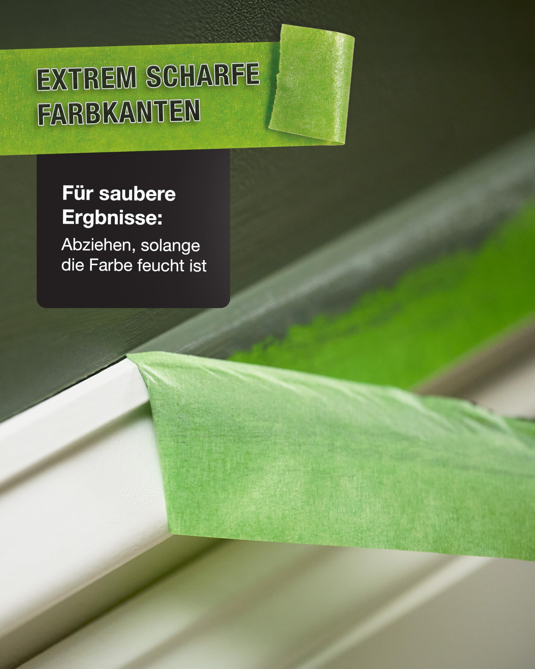 FrogTape Multi Surface Malerband Grün, 36mm x 55m, 3er Set | PaintBlock, viele Untergründe, Holz Glas Metall, Malerkrepp, scharfe Kanten