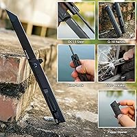 Vista 4 de Cuchillo plegable de bolsillo FORESAIL, hoja de acero DC53 y mango G10. Con clip de bolsillo y rompecristales, cuchillo de bolsillo para hombres