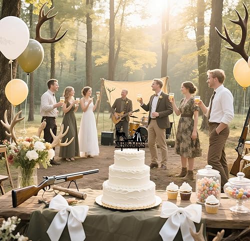 Miniatura 6 de Divertida decoración para tartas de boda de caza, cazador de ciervos, decoración de pastel de boda, decoración de pastel de boda, aniversario,