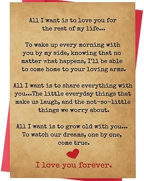 ICOOLYI Valentines Day Card Romantic and Heartfelt Valentines Day Gift for Him or Her Sweet Love Card for Boyfriend, Girlfriend, Husband or Wife