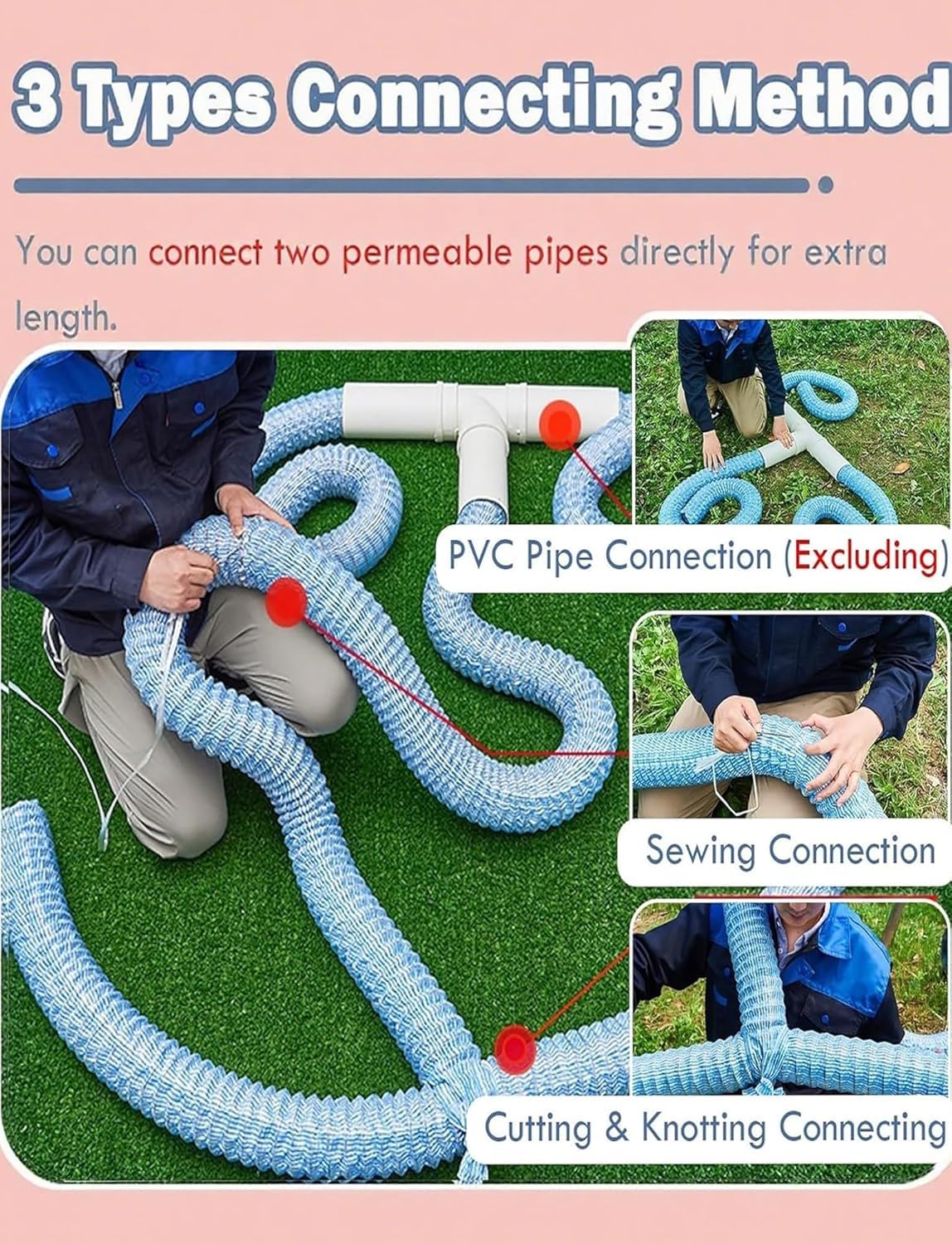 di Tubi di drenaggio francesi corrugati, Adatto for Cortili, Aree Esterne e Giardini(15m/49ft)