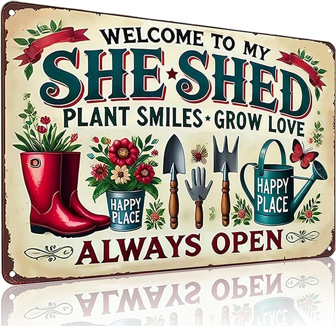 Bestylez Welcome To My She Shed Vintage Gardening Sign Bestylez Welcome To My She Shed Vintage Gardening Sign