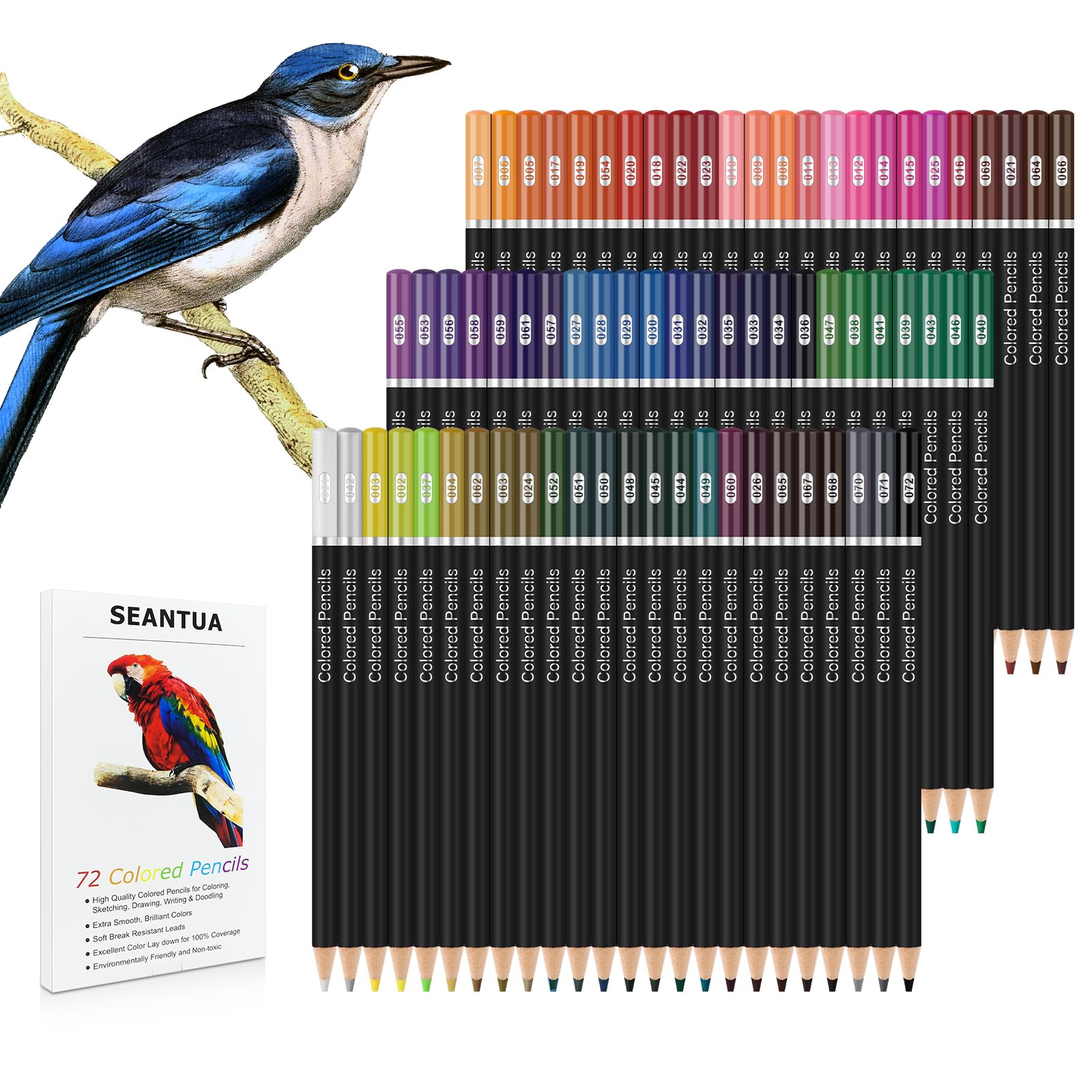 72 Colored Pencils Set for Adult Coloring, Quality Soft Core, Coloring Pencils for Artists Drawing Pencils Art Supplies, Color Pencil Set Gift for Adults Kids Colorists Beginners