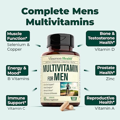 Miniatura 4 de Suplemento multivitamínico multimineral para hombres + mujeres, paquete de 2 botellas. Respuesta inmune saludable, articulaciones y huesos fuertes,