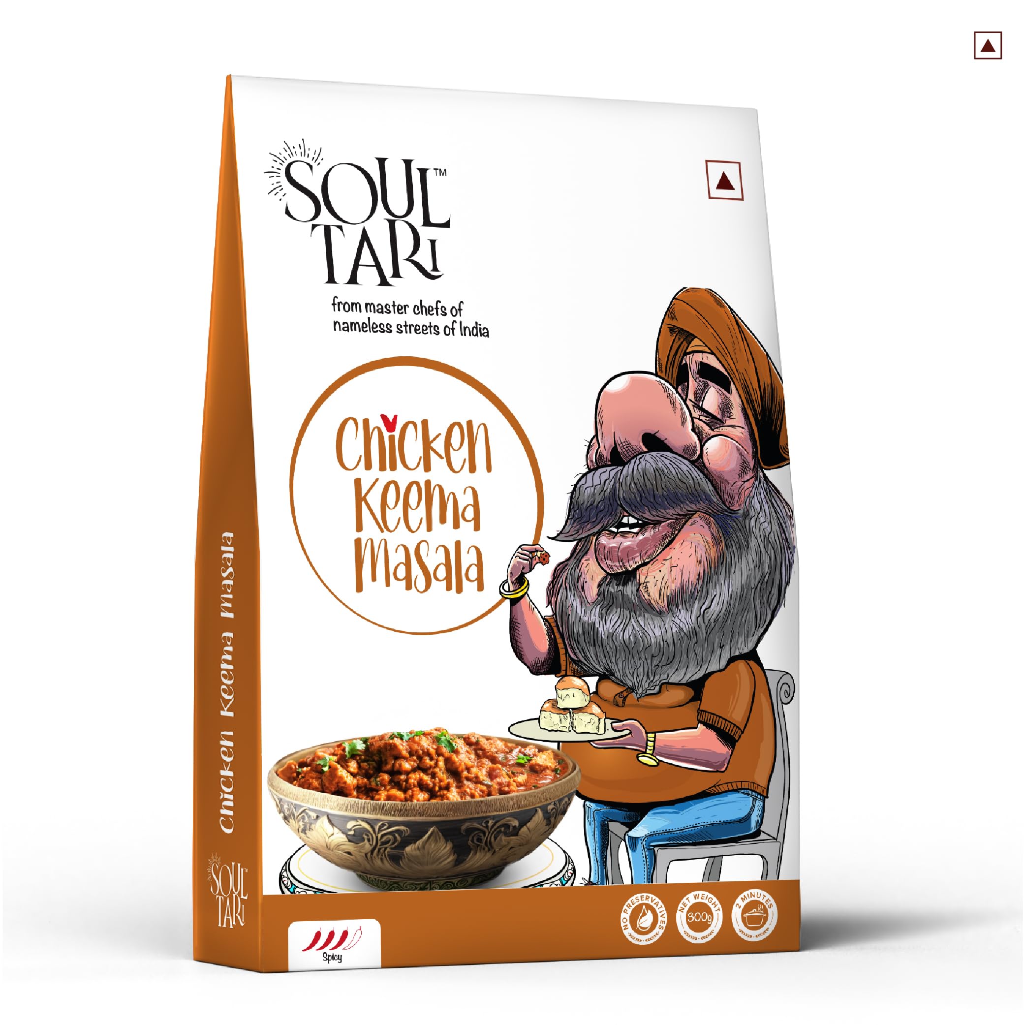 SOULTARI Ready To Eat Chicken Keema Masala | Spicy Chicken Keema Cooked Dhaba Style | Sufficent For Two | Just Heat And Eat | 300 Gram | Pack Of 1