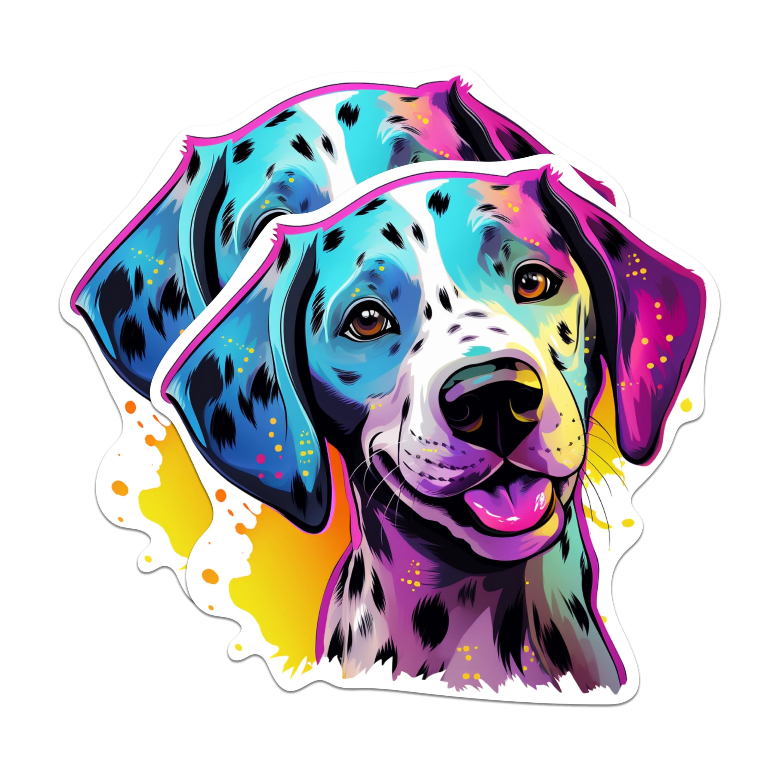 (2 Pack) Dalmatian Dog Breed Stickers - 5 Inches On Longest Side - Choose from Over 100 Dog Breeds - for Cars, Trucks, Skateboards, Laptops - Made in USA - BMCS1845