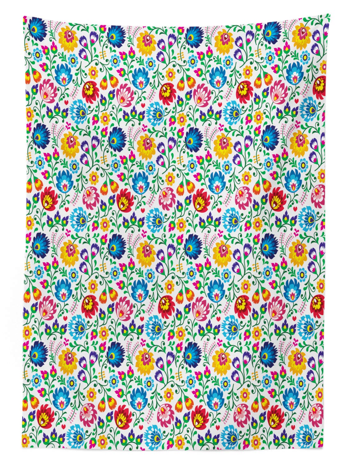 ABAKUHAUS Floreale Tovaglia, Polacco Fogliame colorato, Rettangolare per Sala da Pranzo e Cucina, 140 cm x 200 cm, Multicolore