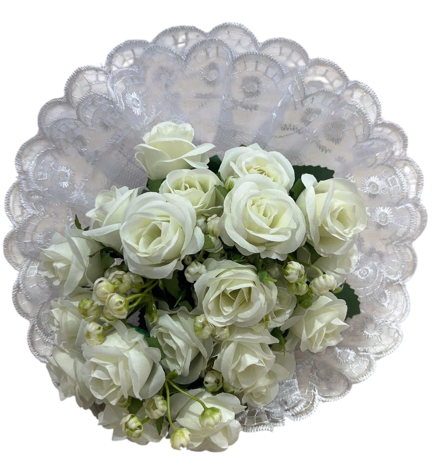 Addio al Nubilato Bouquet di Rose Bianche, Mazzo di Fiori Gadget Addio al Nubilato per la Futura Sposa, Giochi Divertenti