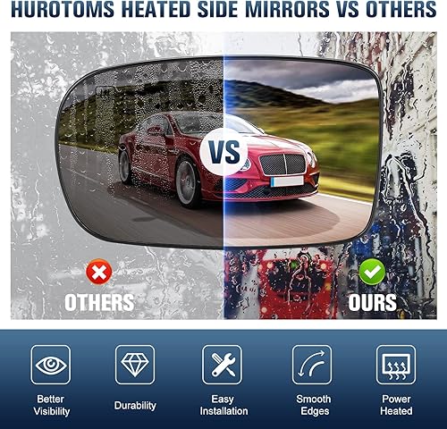 Miniatura 4 de Espejo lateral del conductor compatible con Chrysler 200 2011-2017  Chrysler 300 2012-2021  Dodge Charger 2011-2021 retrovisores calefactables de
