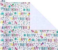 Vista 2 de Miss DuiDui Papel de regalo de cumpleaños, mini rollo, 17 pulgadas x 32.8 pies, diseño decorativo con papel de regalo con patrón de fiesta