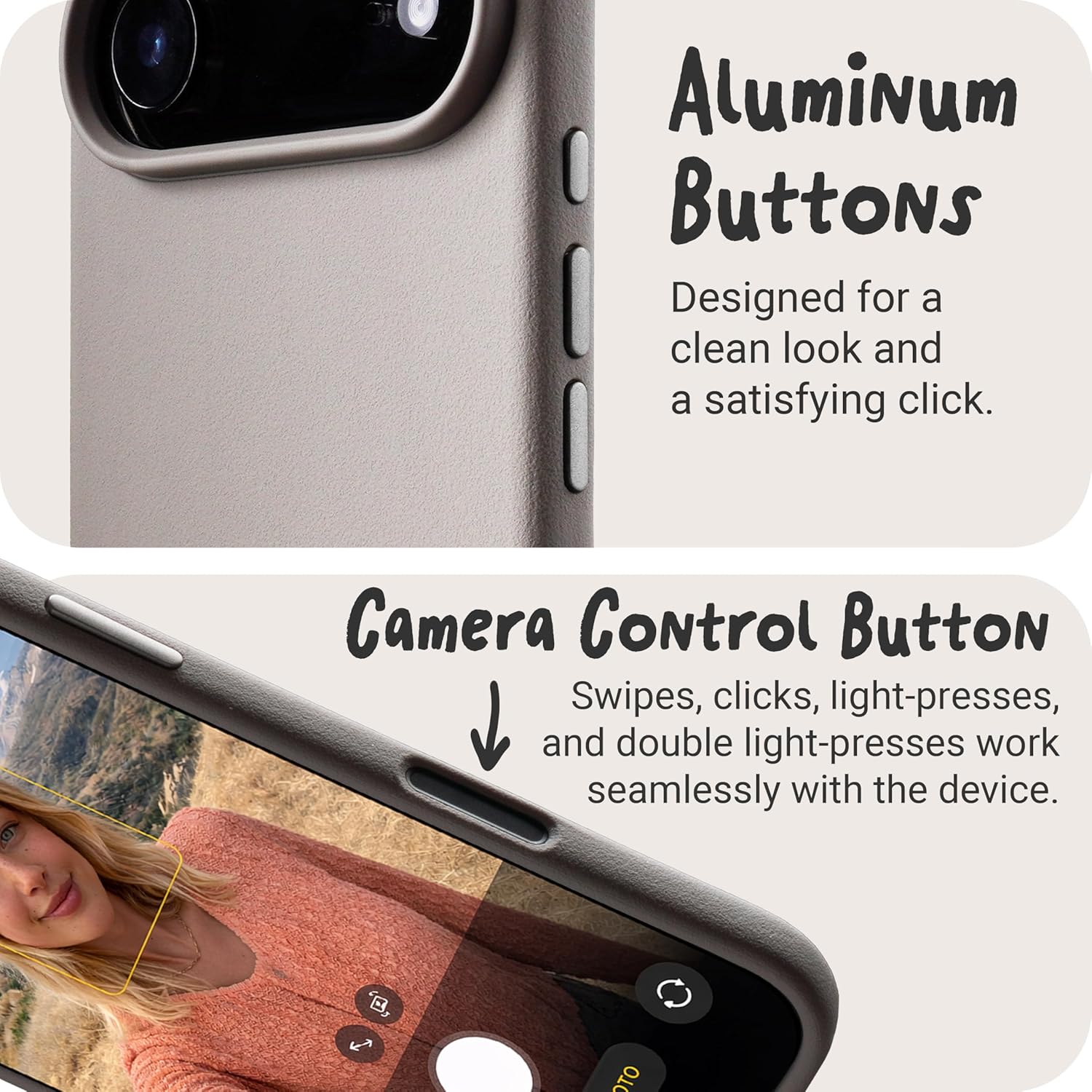 TineeOwl Case for iPhone Air – MagSafe Compatible, Aluminum Buttons, Camera Control, Slim Textured TPU, Minimalist – DuneX Series