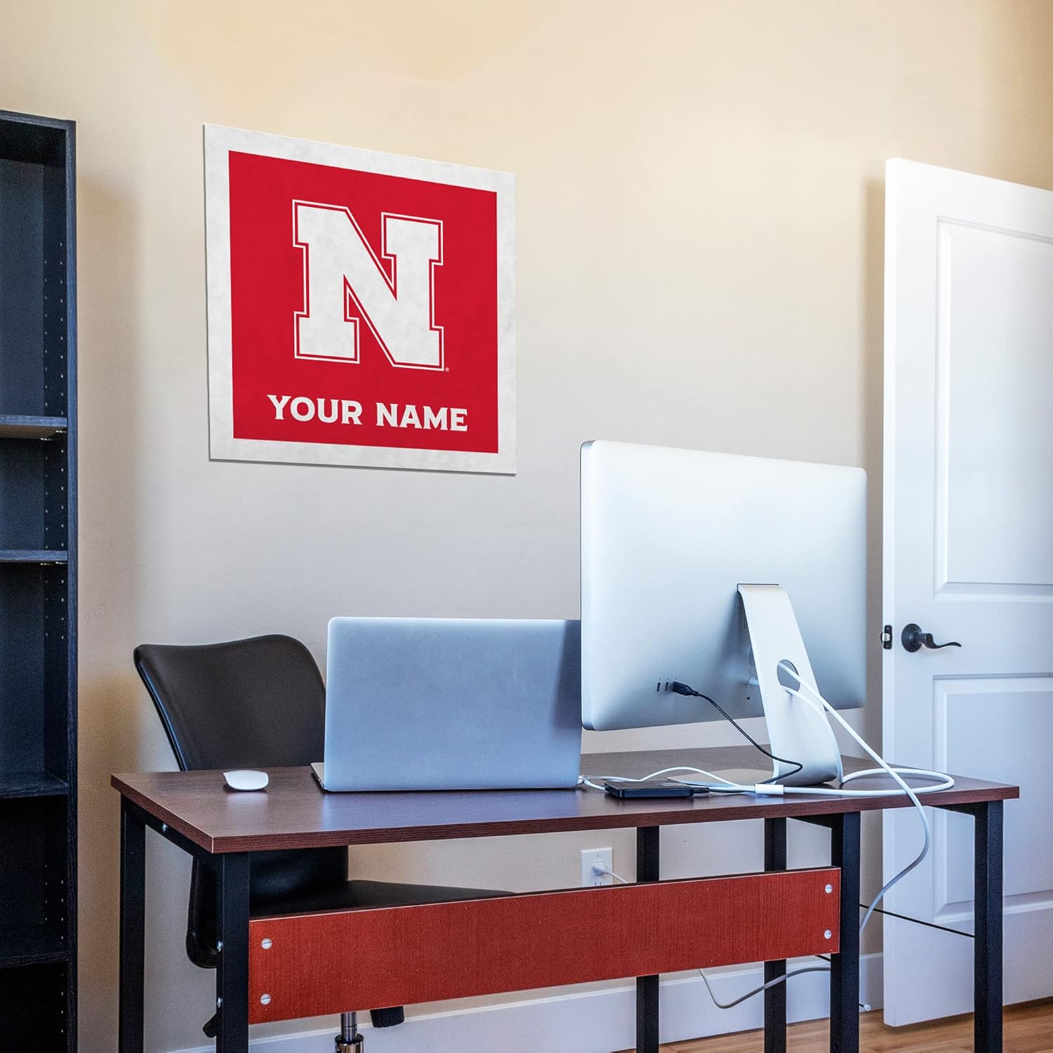 Rico Industries NCAA Nebraska Cornhuskers Personalized 23" Felt Wall Banner - Sports Decor for Man Cave, Game Room, Office & Bedroom - Long-Lasting, Customizable Wall Decorations - Made in The USA