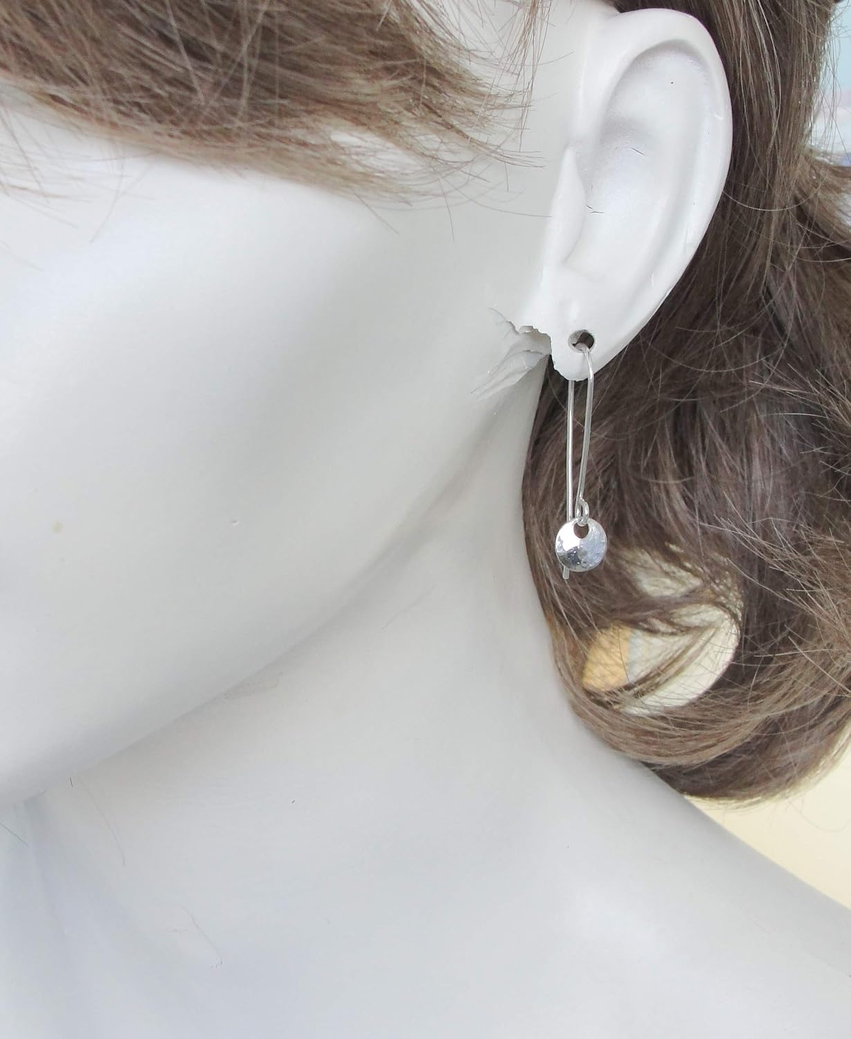Teeny Tiny Lightweight Handmade Hammered Disc Earrings in Sterling Silver