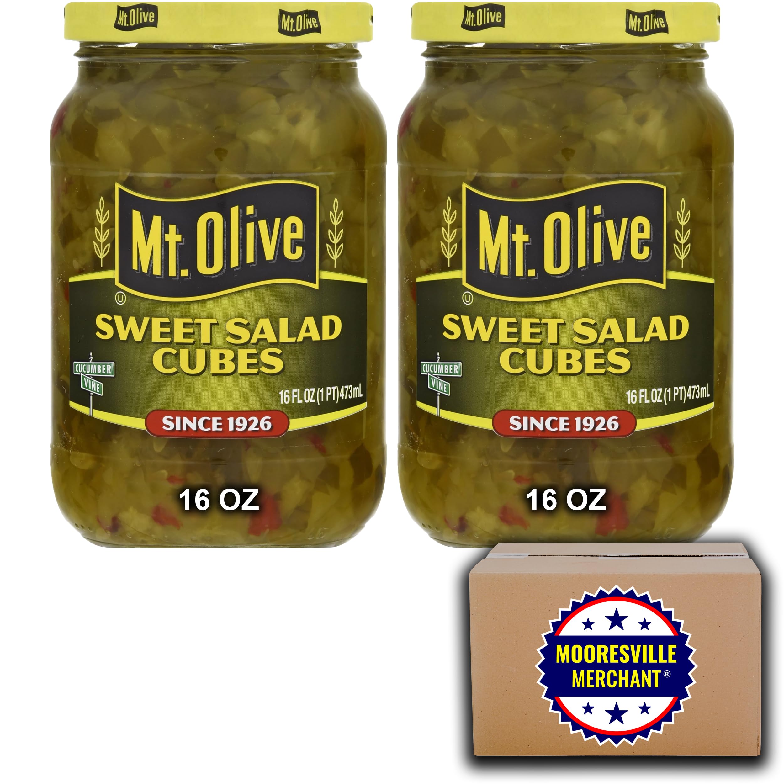Amazon.com : Mt. Olive Sweet Salad Cubes, 16 fl oz, 2 Glass Jars  
