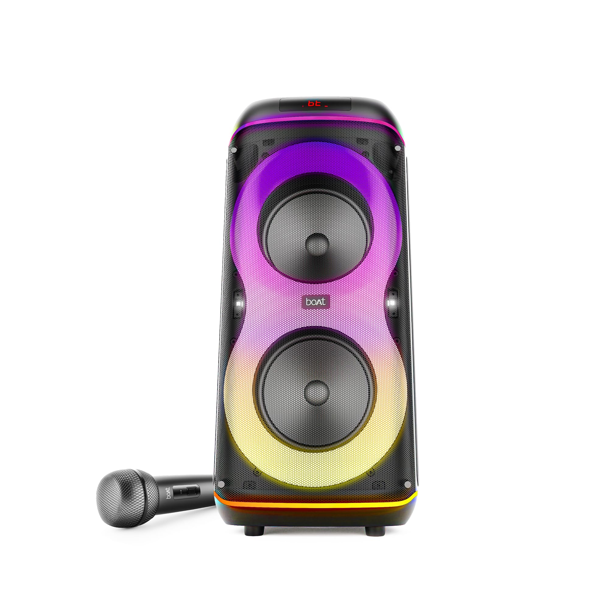 boAt 2026 Launch PartyPal 390 Plus, Karaoke Auto-Tuner, 160W Output, 1 UHF Wireless Microphone, Vibrant RGB LEDs, Hearables App Support, TWS Mode, Guitar Input Port, Multi-Compatibility (Onyx Black)-picture-20