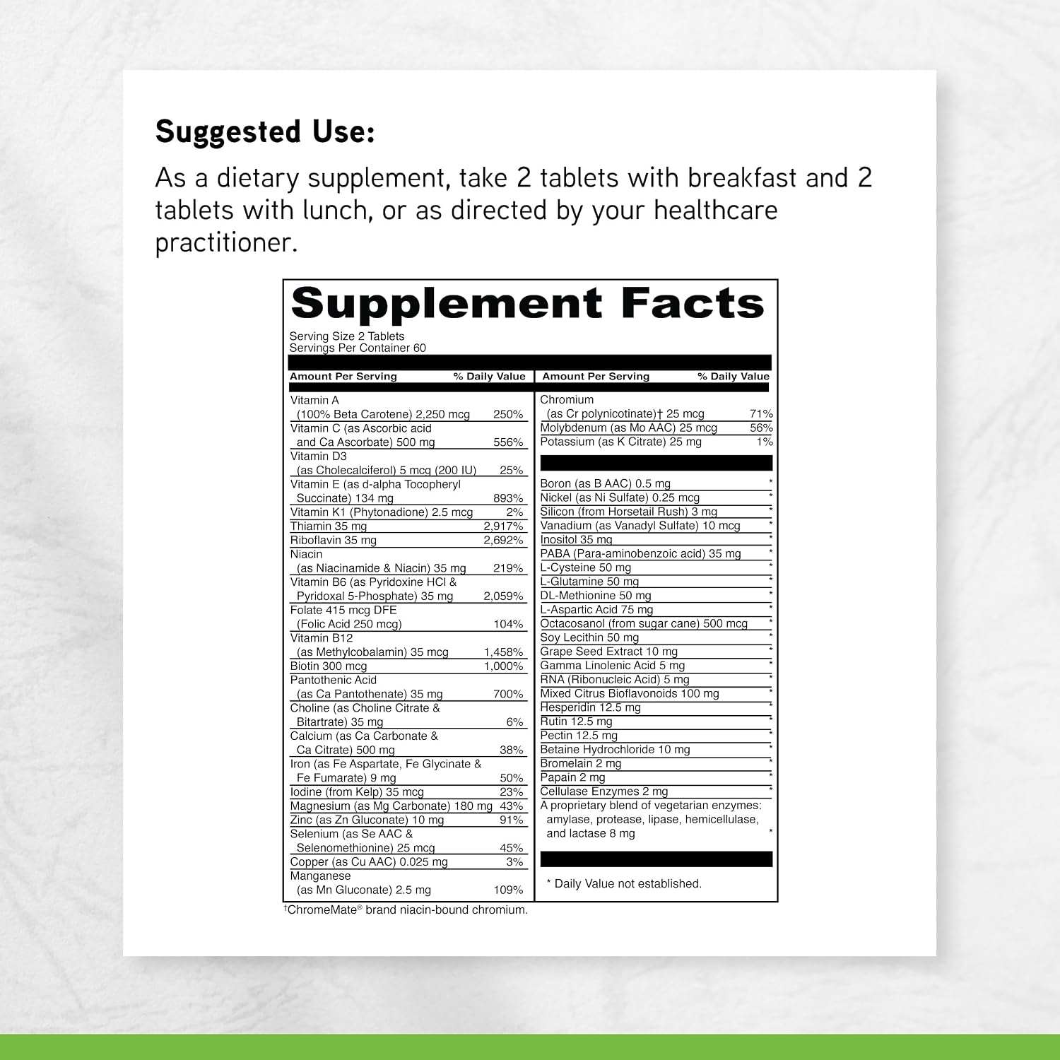 DaVinci Labs Spectra Woman - Dietary Supplement to Support Bone Health and Women's Needs - with Vitamins, Minerals, Calcium, Beta Carotene, L-Cysteine, Grape Seed Extract, and More - 120 Tablets