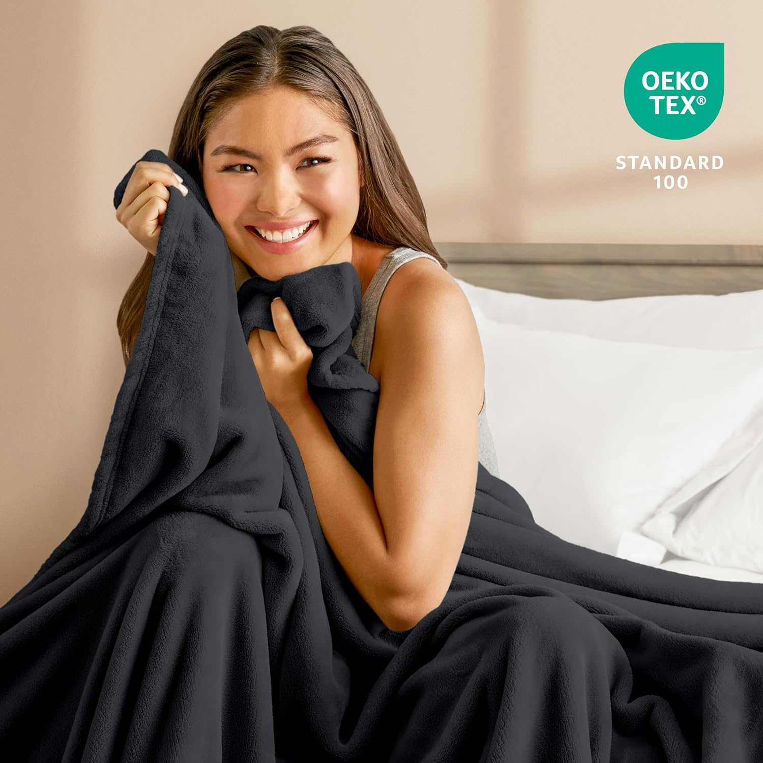 Bare Home Fleece Blanket - Full/Queen - Ultra-Soft Lightweight for Bed, Sofa, and Couch - Luxury Microplush - Cozy Warm Blanket (Full/Queen, Black) - Image 4