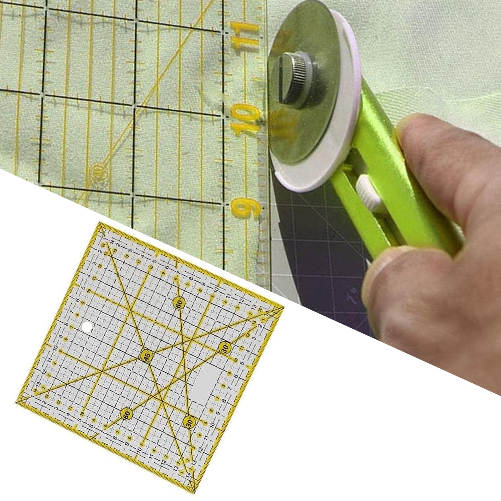 Règle De Patchwork Et Quilting 15x30cm - Transparente Avec Angles Imprimés, Antidérapante, Pour Coupes Précises En Couture Et Artisanat