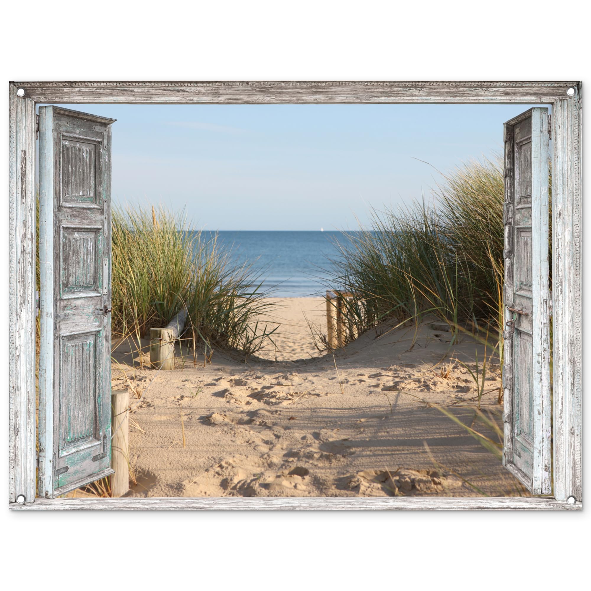 MuchoWow© Garden Poster 47"x35" / 120x90 cm Outdoor Wall Decor Art Posters Decorations For Gardens Balcony Accessories Outside Decoration Dune - Beach - Views - Summer — image 1