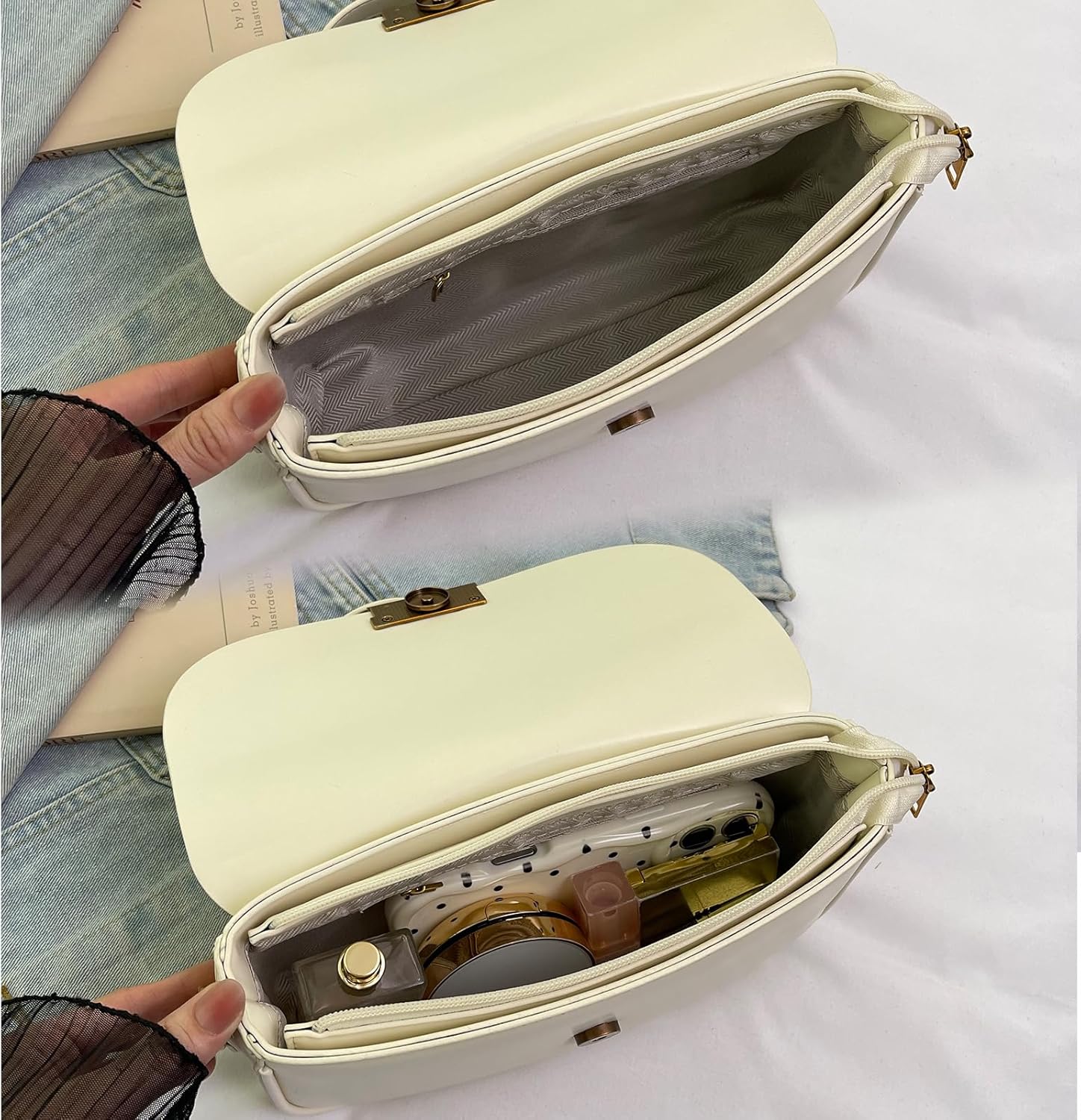 Shoulder Bag for Women Trendy Crossbody Purse Vegan Leather Hobo Handbags Clutch Saddle Bag with 2 Removable Strap - Image 6