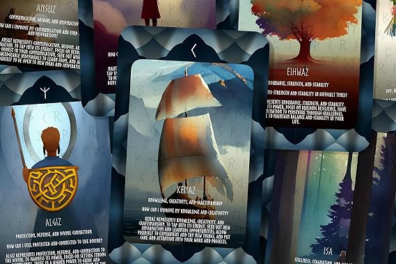 IBIZA TAROT Runes Oracle - Nordic Cards | Ancient Symbols for Modern Guidance | Fortune Telling Oracle Cards Deck for Beginners | Authentic Tarot Experience - Set of 24 Cards