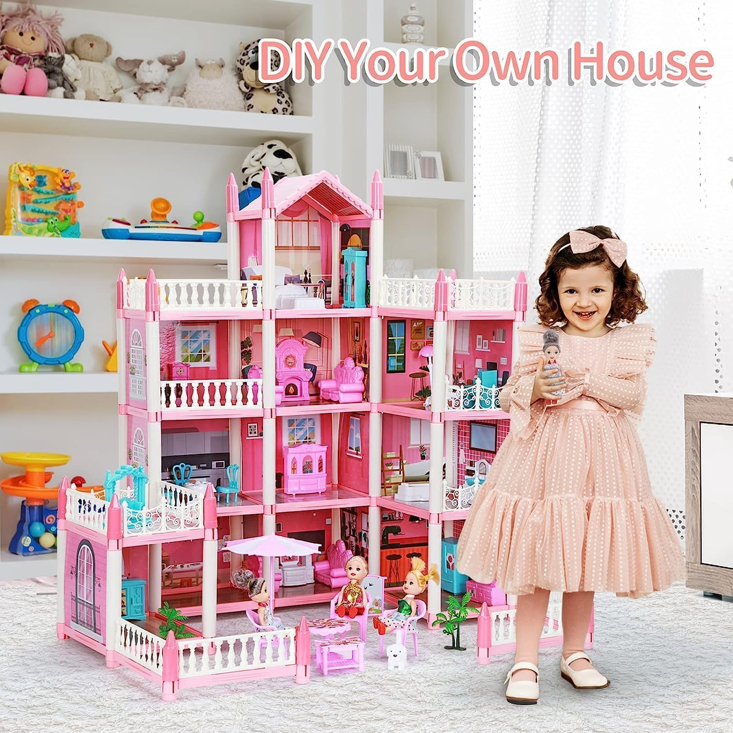 Qbitz Princess Dollhouse - 4 Story Dream House -4 Qbitz Princess Dollhouse - 4 Story Dream House -4