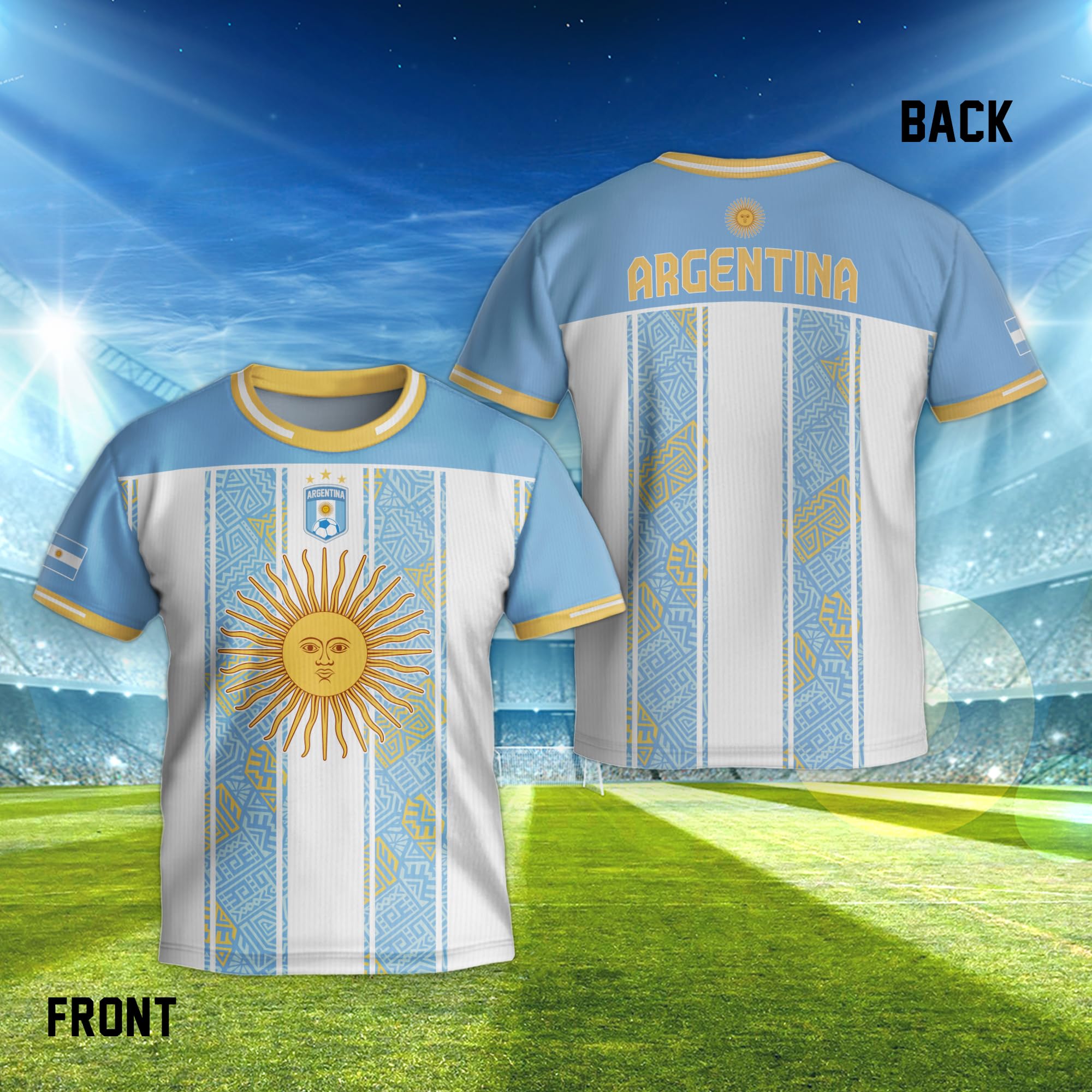 Kid Argentine Soccer Jersey, Argentina Soccer Jersey Youth, Argentine Soccer Jerseys Boys Girls Youth 1 (L)