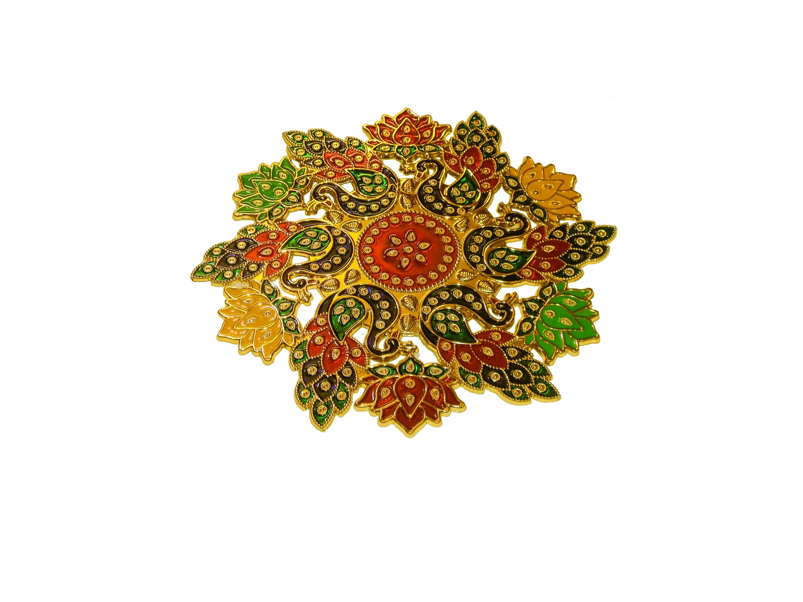 Yaabee Acrylic & Metal Peacock Rangoli - Diya/Wall/Floor/Table/Festival/Navratri/Deepawali/Diwali - 8x8 Inch (B0CJJLQKTB) Amazon Price History, Amazon Price Tracker