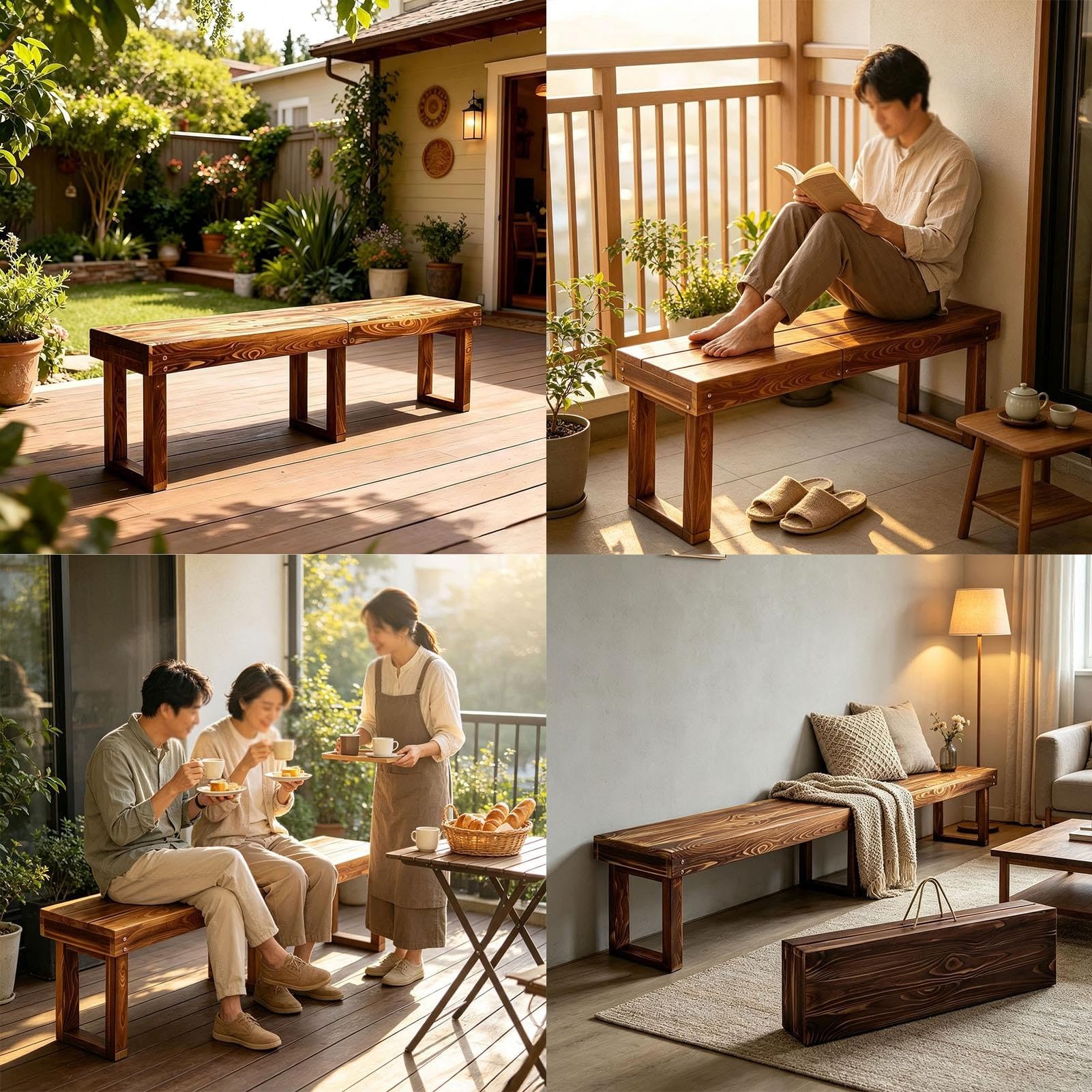 Panchine da Esterno Panca Palestra Pieghevole Con Maniglia | Panca da Giardino Legno Ricevimenti, Grigliate, Giardini