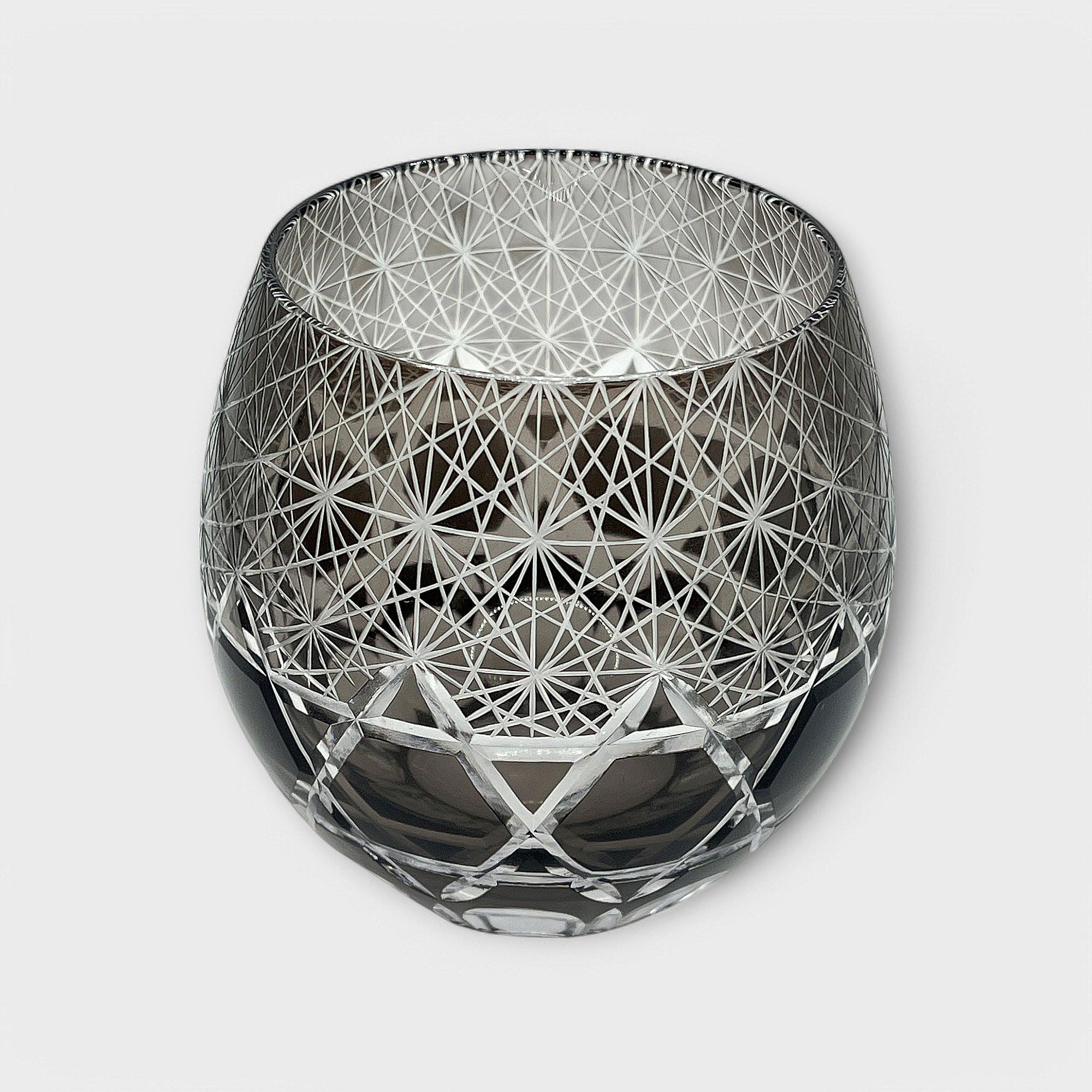 Kiriko Black Egg-Shaped Whiskey Glass