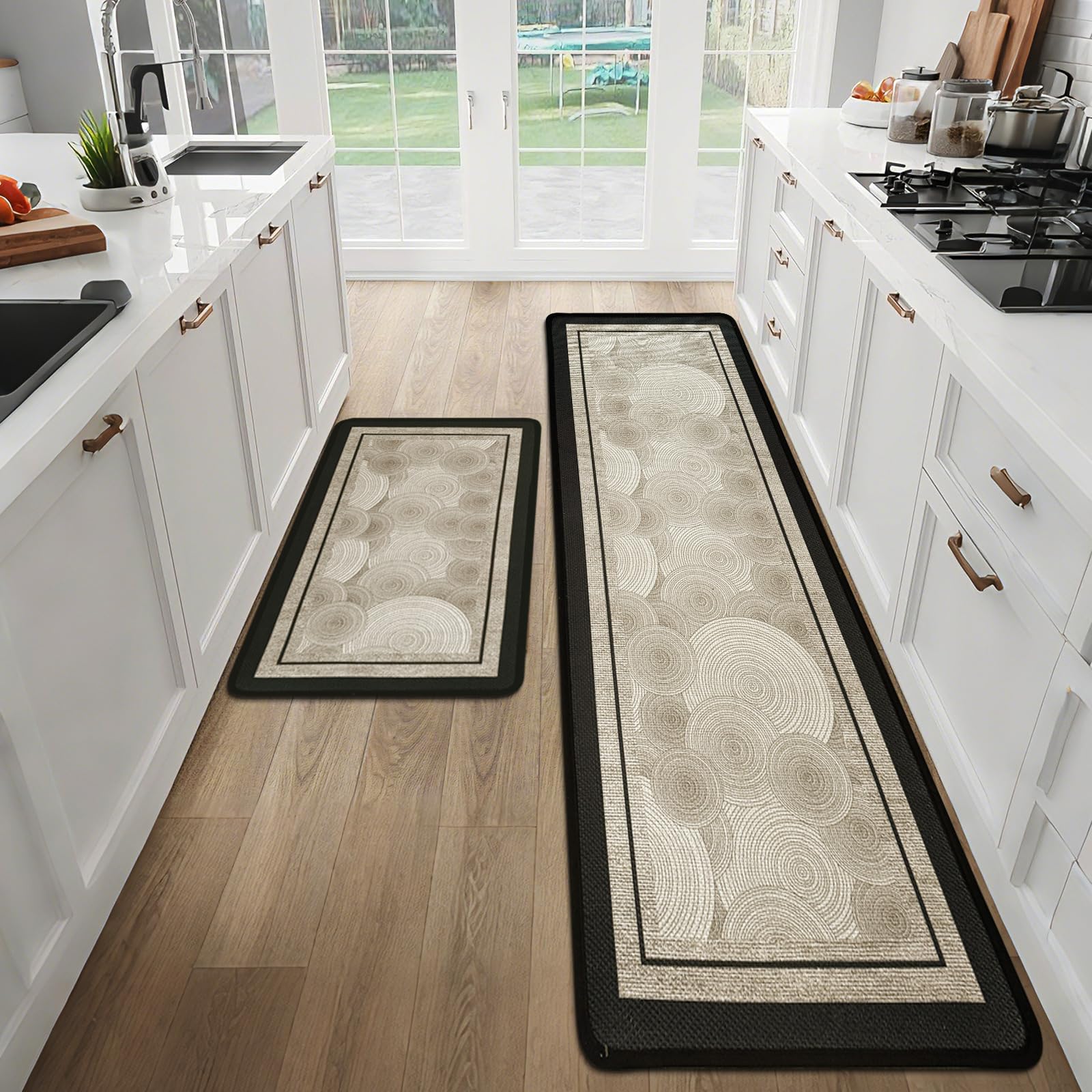 Photo 1 of HAPACE Kitchen Mat Set - Farmhouse Non Slip, Boho Natural Woven Rugs