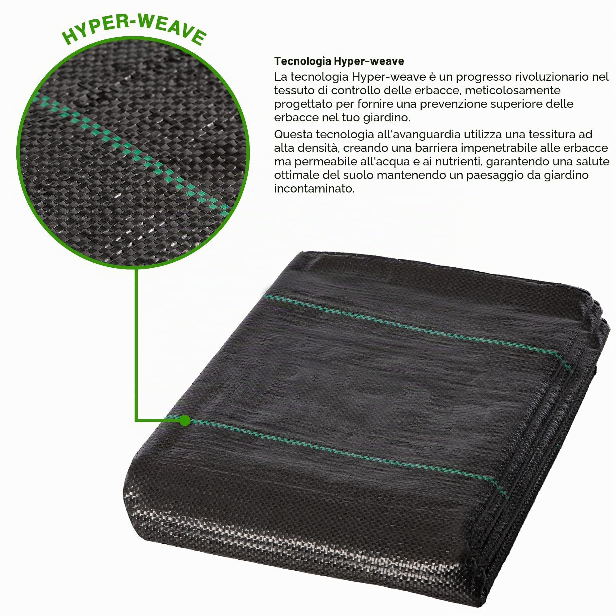 GROUNDMASTER™ Telo Anti Erbacce per PACCIAMATURA AD Alta EFFICACIA, Larghezza (2 m x 10 m)