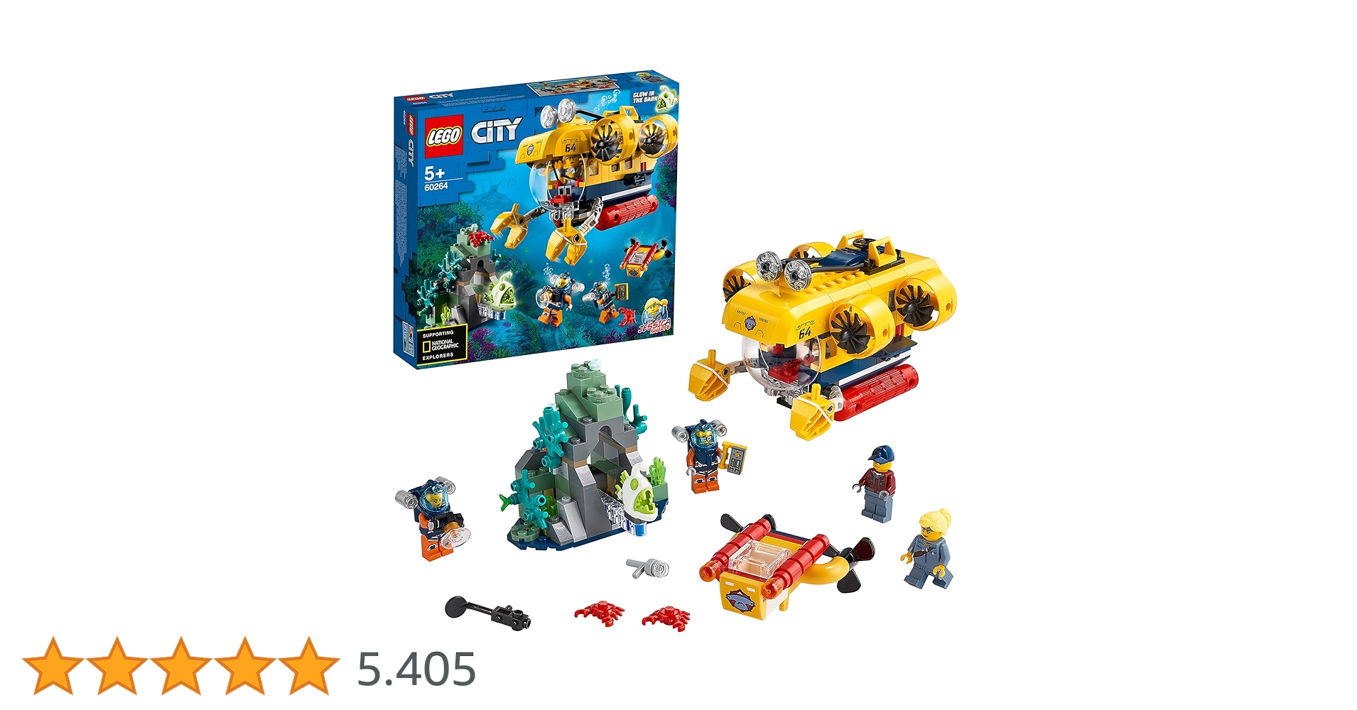 LEGO City Okyanus Keşif Denizaltısı 60264 Oyuncak Seti (286 Parça