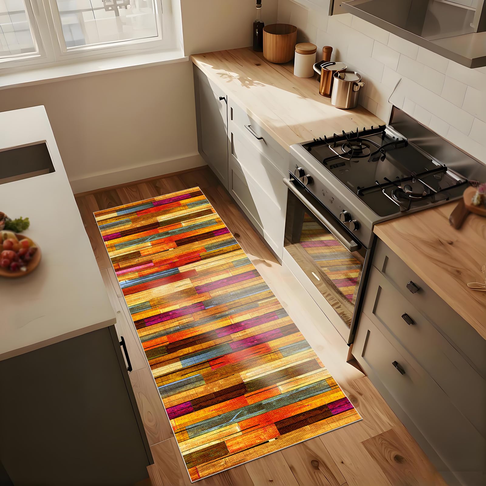 Alfombra cocina lavable de 80x240 cm que evita resbalones en la entrada y el hogar.