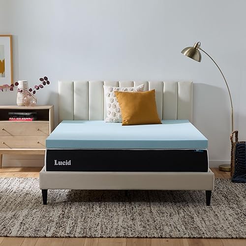 LUCID 3-inch Ventilated Gel Memory Foam Mattress Topper - California King