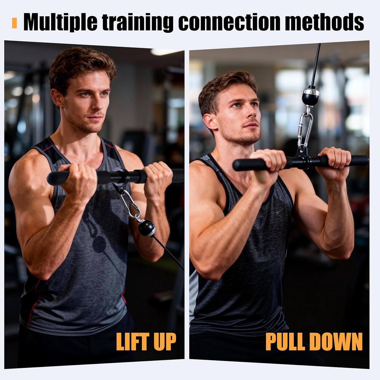 360° Rotating Pulley System, Home Gym Cable Trainer for Biceps, Triceps and Back
