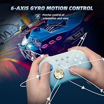 Mytrix Wireless Pro Controllers with Charging Dock, Bluetooth Controller with Hall Effect Joysticks/Hall Trigger (No Drift) for Nintendo Switch, Windows PC iOS Android Steam - Focalors Blue