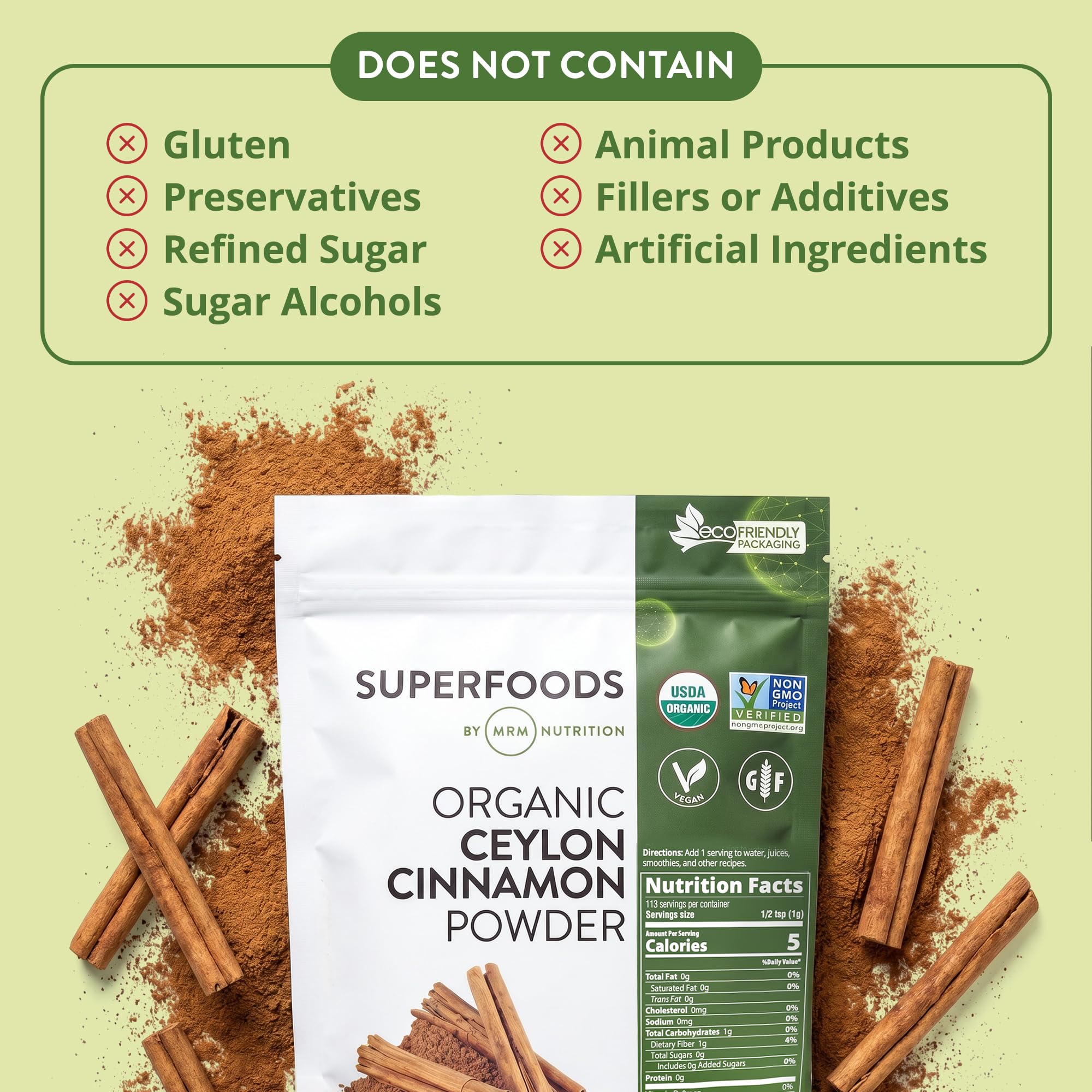 MRM Organic Ceylon Cinnamon Powder - Pure Cinnamon Powder - 113 Servings — Amazon image 8