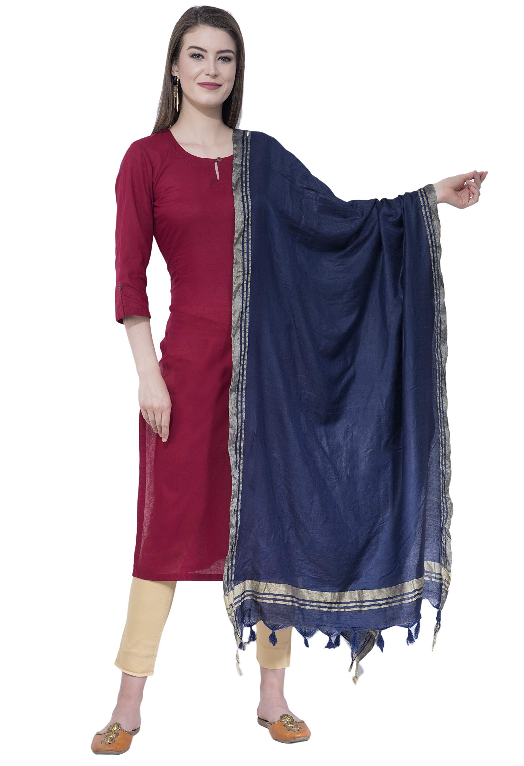 a r silk Women's Solid Cotton Dupatta (ARS0115_Navy Blue_Free Size)-picture-56