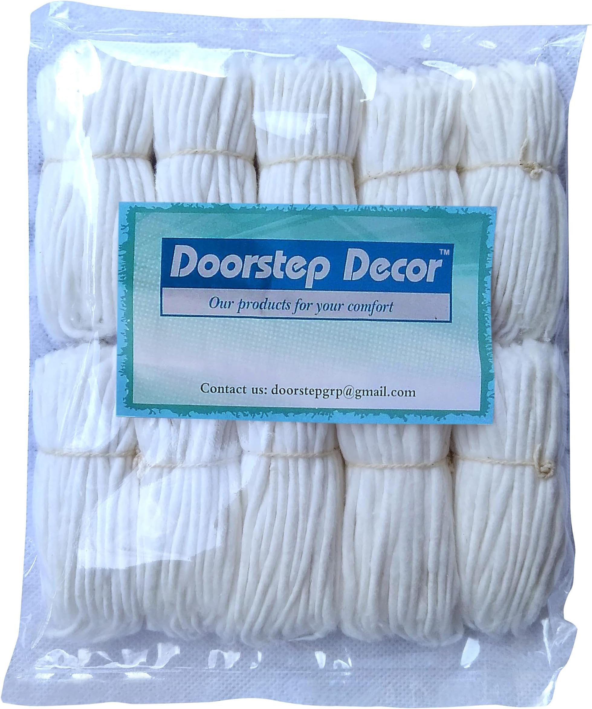 Doorstep Decor Pack Of 1000 Pieces Long Cotton Wicks/Diya Batti For Pooja. Colour - White, Length - 3.5 Inches