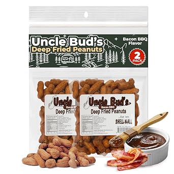 Uncle Buds Deep Fried Peanuts, Bacon BBQ - 2 Pack