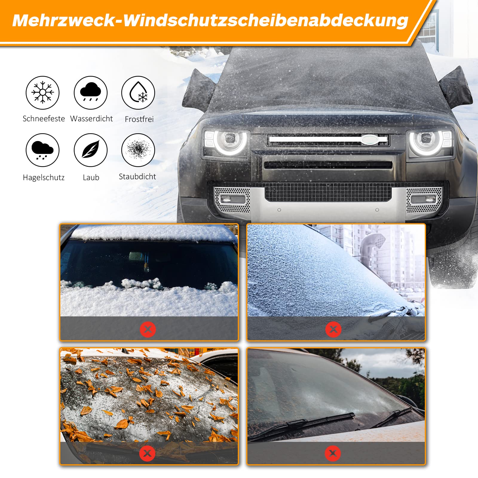 Robuste Frontscheibenabdeckung 900D - Schutz Vor Eis & Schnee Im Winter