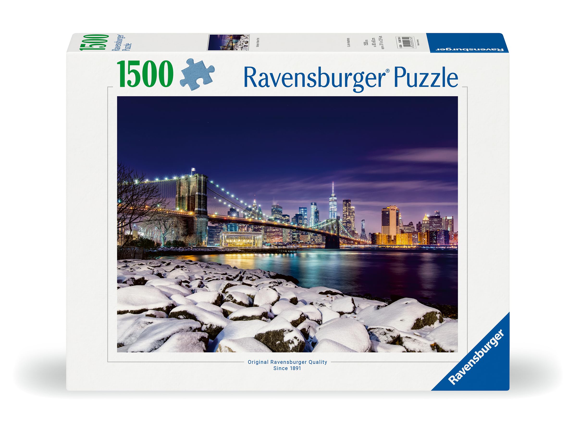Ravensburger - Puzzle 1500 Pezzi Inverno A New York | Puzzle Per Adulti 1500 Pezzi | Puzzle Adulti Per Bambini Dai 14 Anni In Su | Regalo Compleanno Per Bambini Dai 14 Anni In Su | Misure 80x60cm