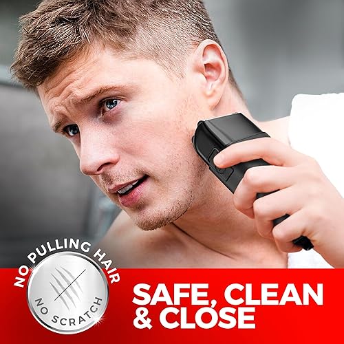 Miniatura 4 de Afeitadora de lámina de metal con tres cuchillas para hombres doble lámina con recortadora - Afeitadoras faciales de barbero ideales para cabezas