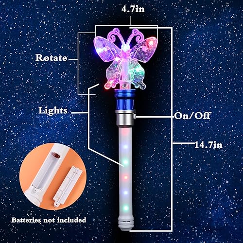 Miniatura 2 de Varita giratoria de copo de nieve de Frozen con luz, varita mágica giratoria para niñas y niños, juguetes sensoriales de princesa mágica, regalo de